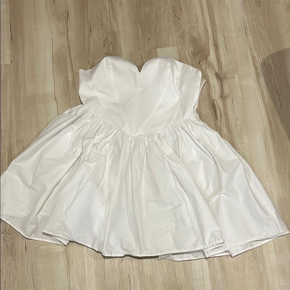 Zara White Strapless Dress